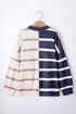 Stripe Colorblock Oversized Sweater